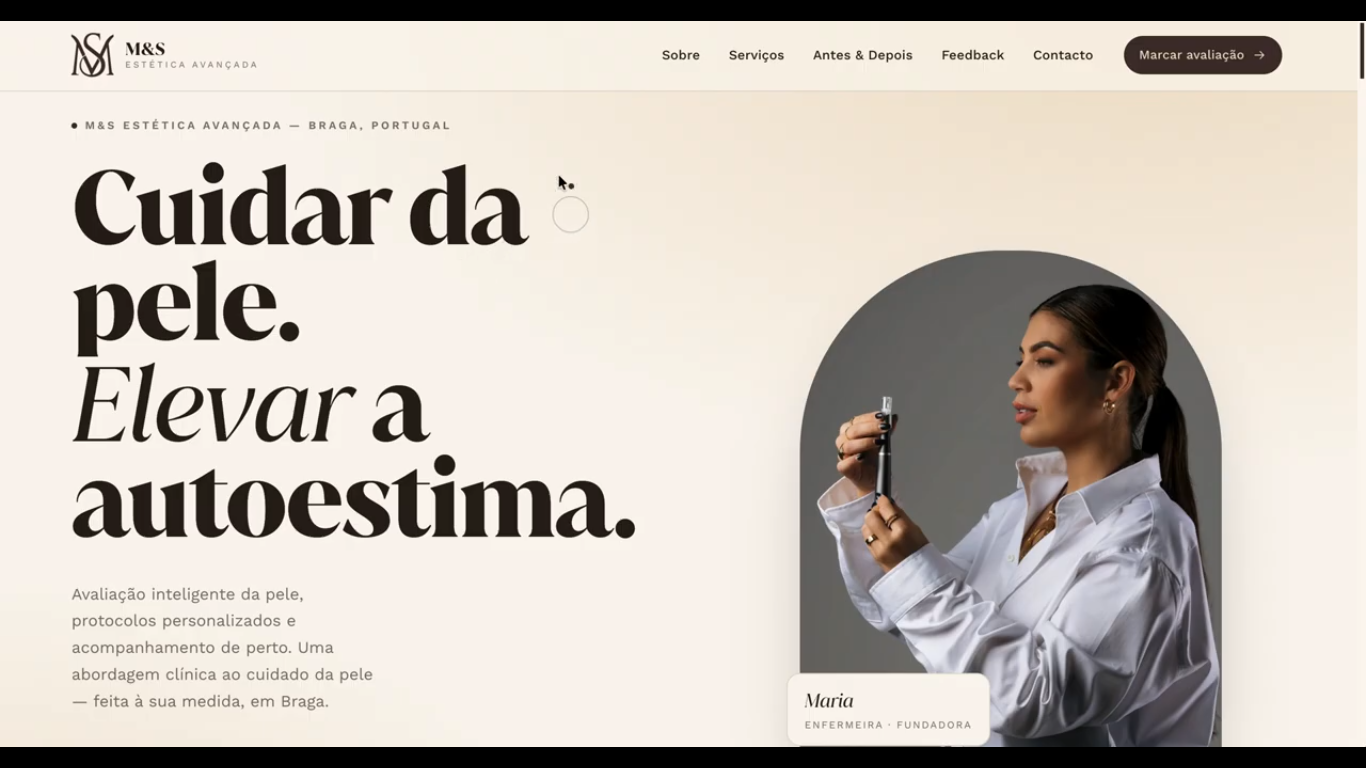 M&S Estética Avançada website homepage